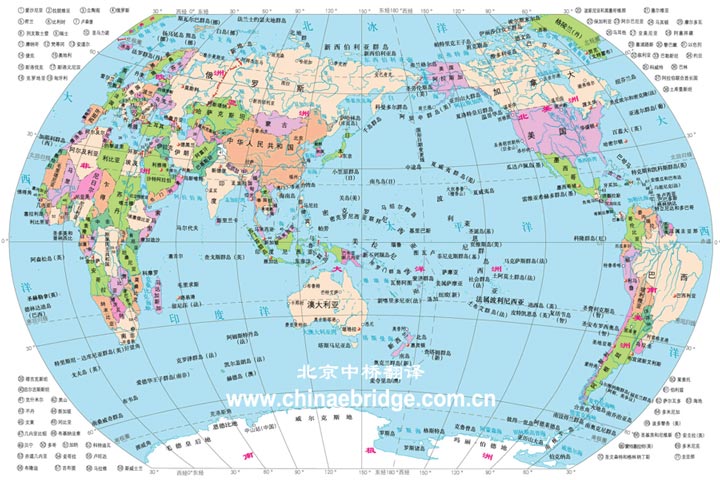 نقشه جهان در کشور چین